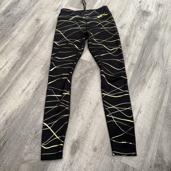 Nike Icon Clash Metallic Print Fast Training Black Tights Womens Small CU3333 - Picture 3 of 7